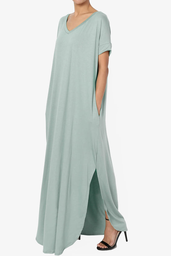 Lunar Pocket T-Shirt Maxi Dress LIGHT GREEN_3