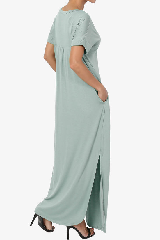 Lunar Pocket T-Shirt Maxi Dress LIGHT GREEN_4