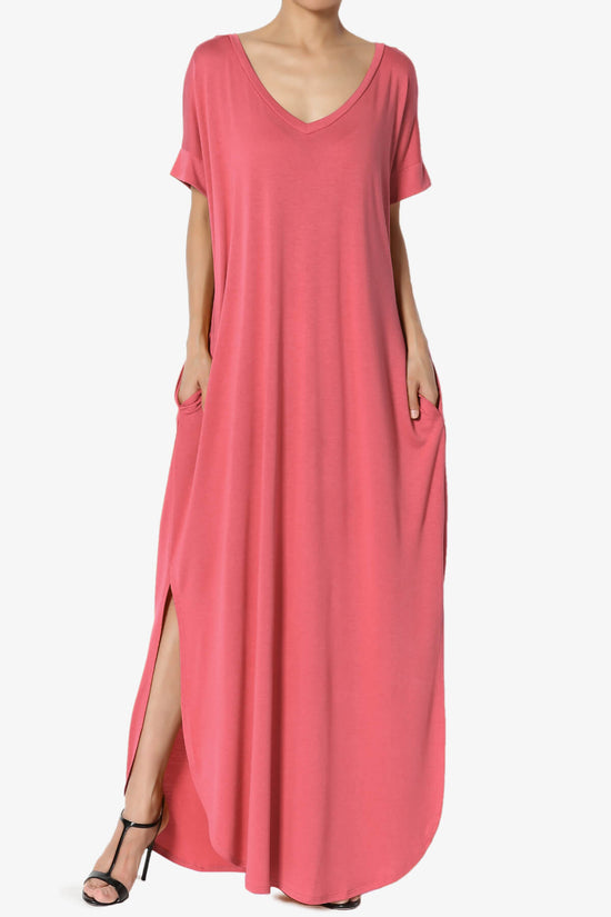 Lunar Pocket T-Shirt Maxi Dress ROSE_1