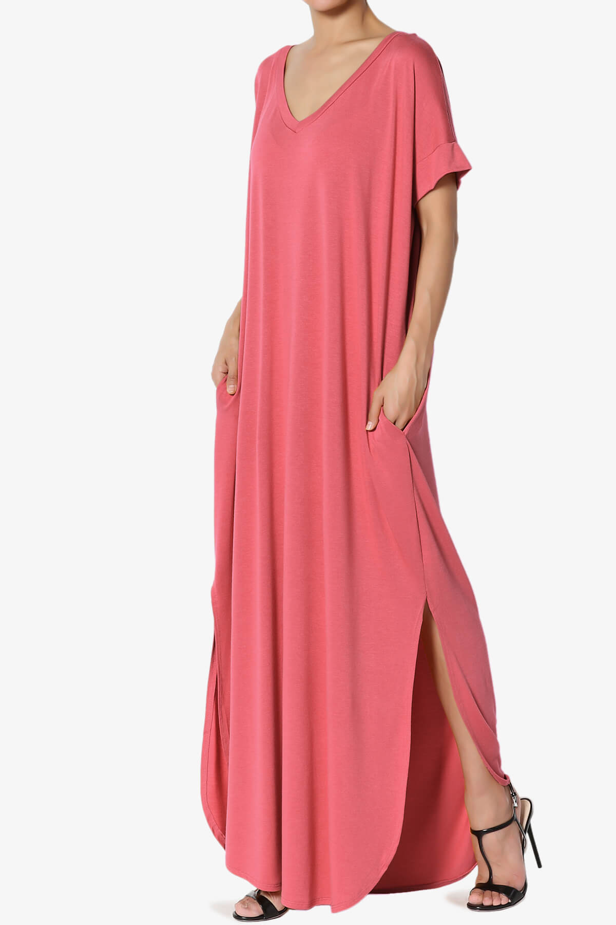 Lunar Pocket T-Shirt Maxi Dress ROSE_3