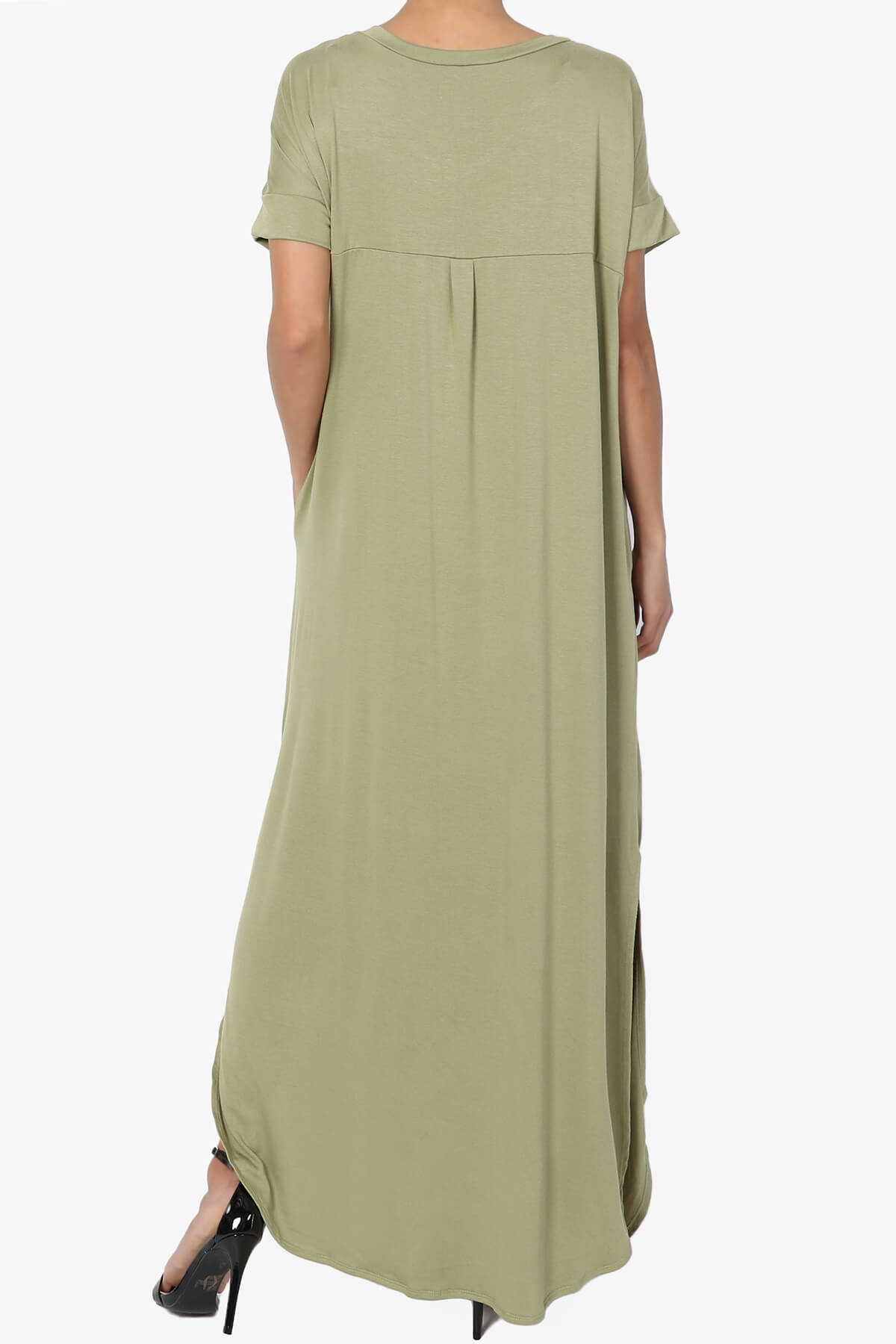 Lunar Pocket T-Shirt Maxi Dress SAGE_2